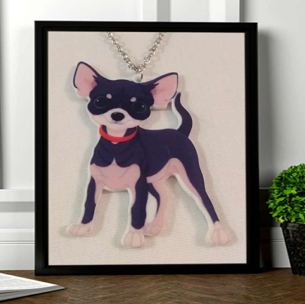 Bohemian acrylic dog necklace